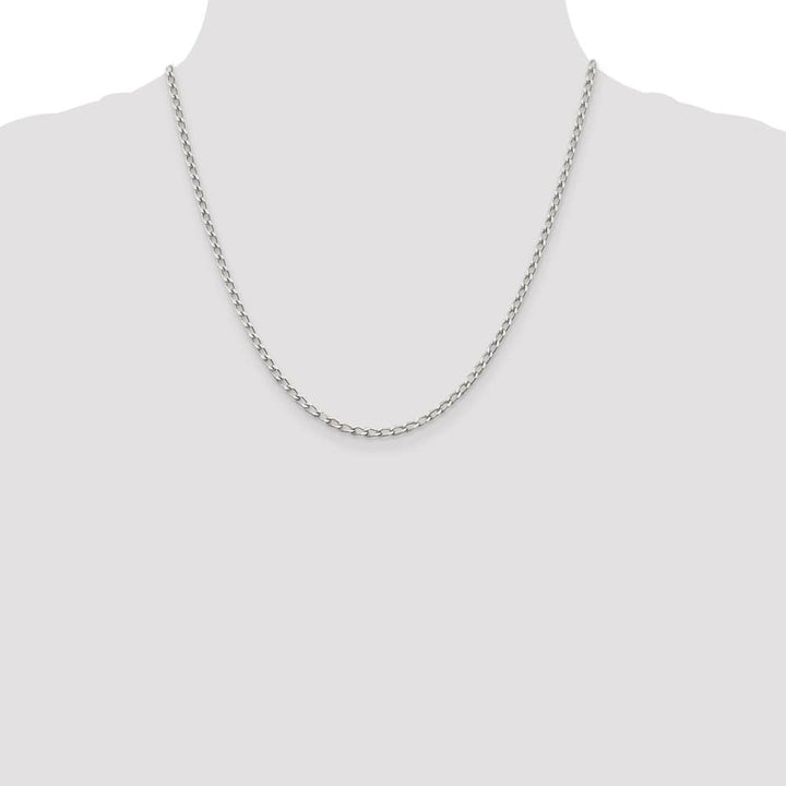 Sterling Silver 2.8mm Open Elongated Link Chain Size 20