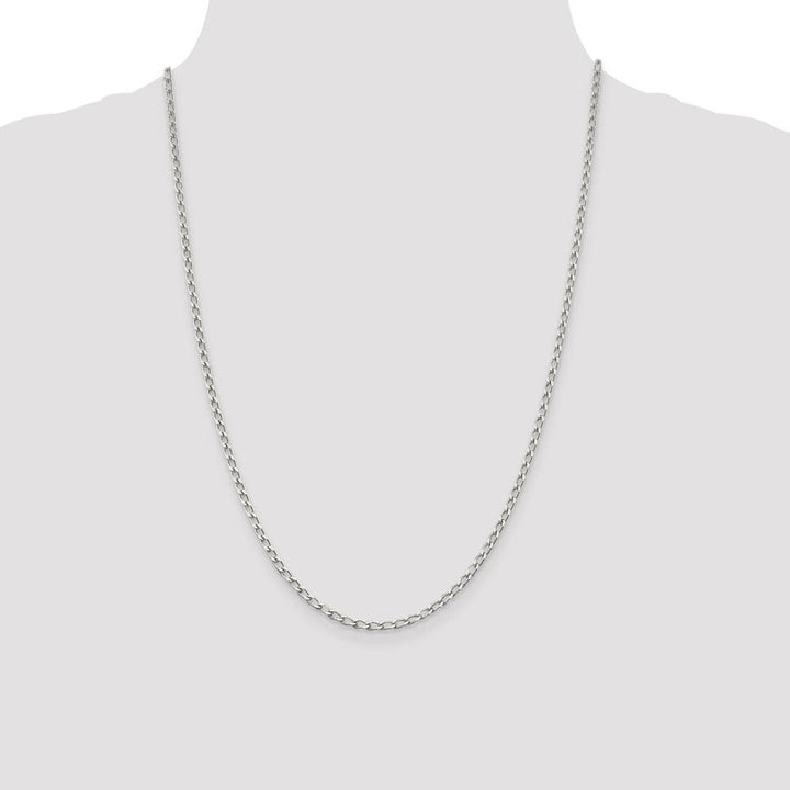 Sterling Silver 2.8mm Open Elongated Link Chain Size 24