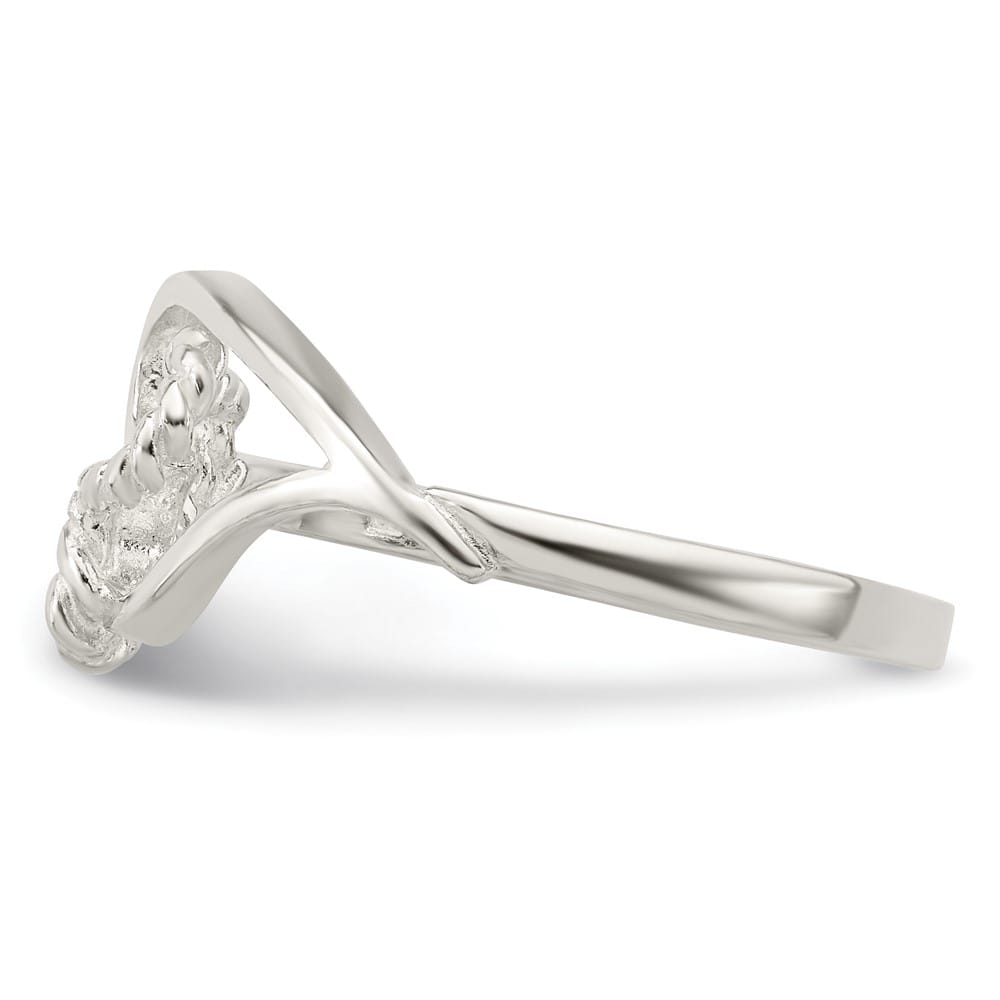 Sterling Silver 2 mm 1.23 g Heart Ring
