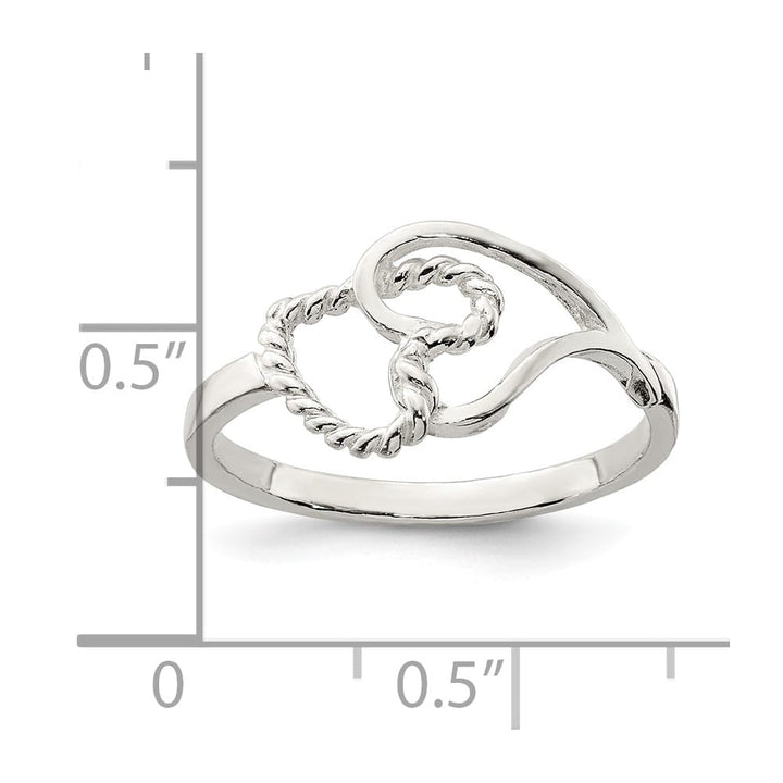 Sterling Silver 2 mm 1.23 g Heart Ring