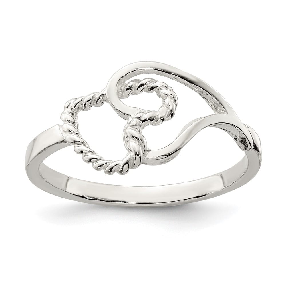 Sterling Silver 2 mm 1.23 g Heart Ring