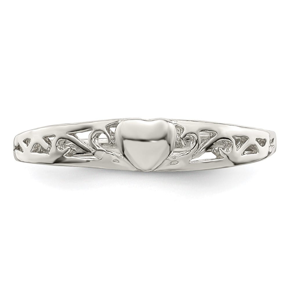 Sterling Silver 2 mm 1.35 g Heart Ring