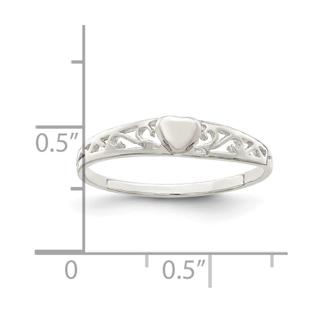 Sterling Silver 2 mm 1.35 g Heart Ring