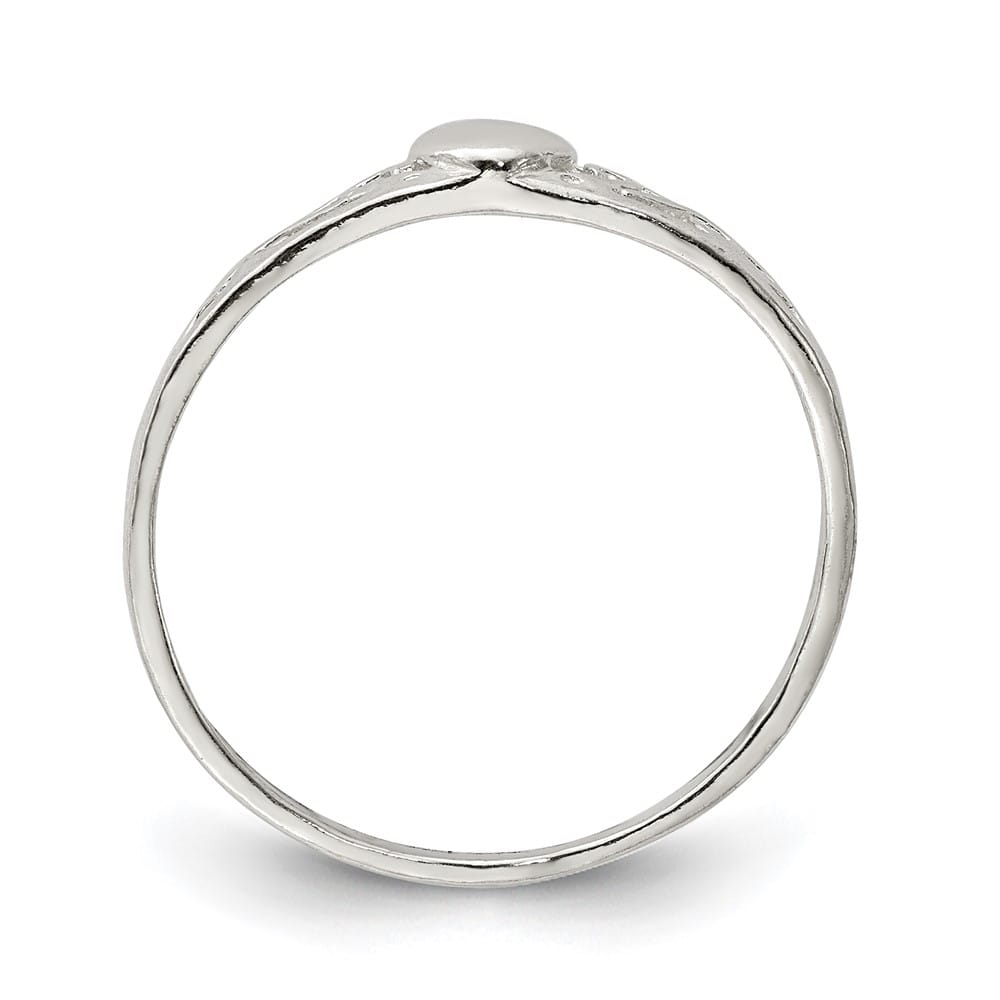 Sterling Silver 2 mm 1.35 g Heart Ring