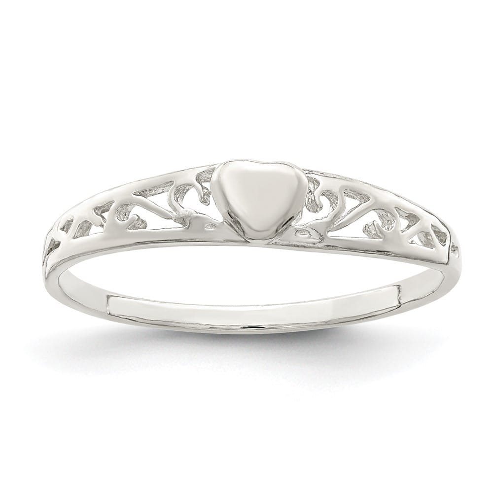 Sterling Silver 2 mm 1.35 g Heart Ring