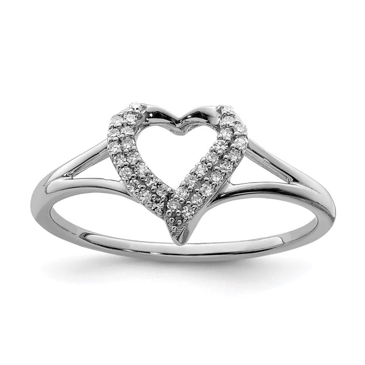 Sterling Silver 2 mm 1.50 g Diamond Heart Ring Ladies Stock Size 6 Ring Are Refundable