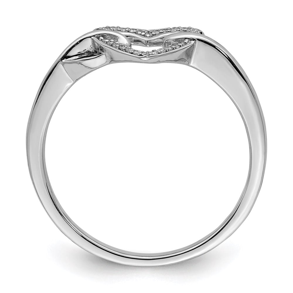 Sterling Silver 2 mm 10 mm Top 1.84 g Diamond Heart Ring