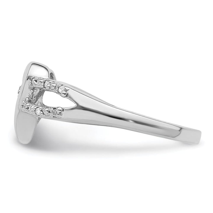 Sterling Silver 2 mm 10 mm Top 1.91 g Diamond Heart Ring