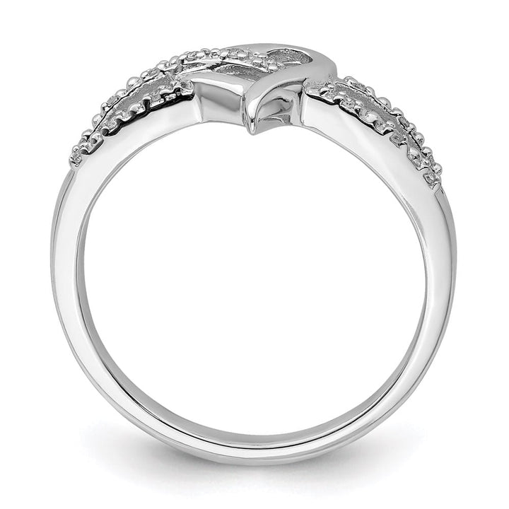 Sterling Silver 2 mm 10 mm Top 1.91 g Diamond Heart Ring