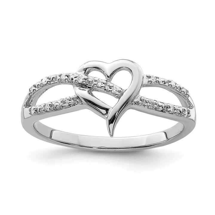 Sterling Silver 2 mm 10 mm Top 1.91 g Diamond Heart Ring