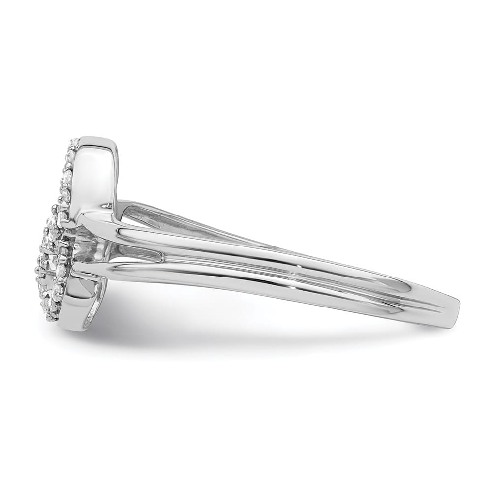 Sterling Silver 2 mm 11 mm Top 1.69 g Diamond Heart Ring