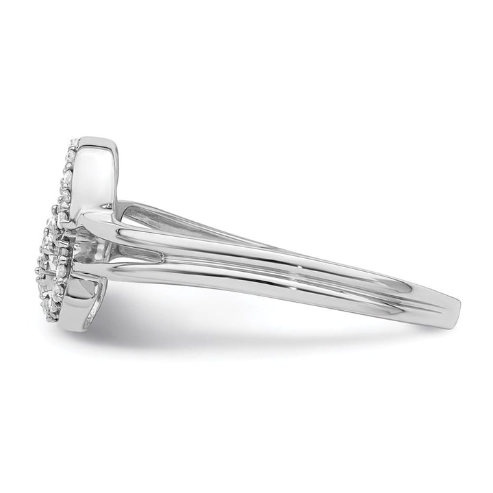 Sterling Silver 2 mm 11 mm Top 1.69 g Diamond Heart Ring