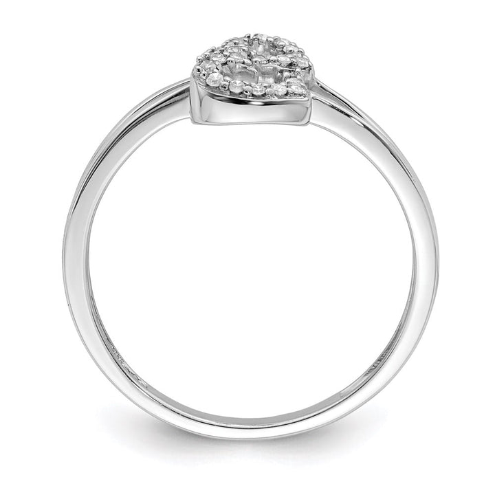 Sterling Silver 2 mm 11 mm Top 1.69 g Diamond Heart Ring