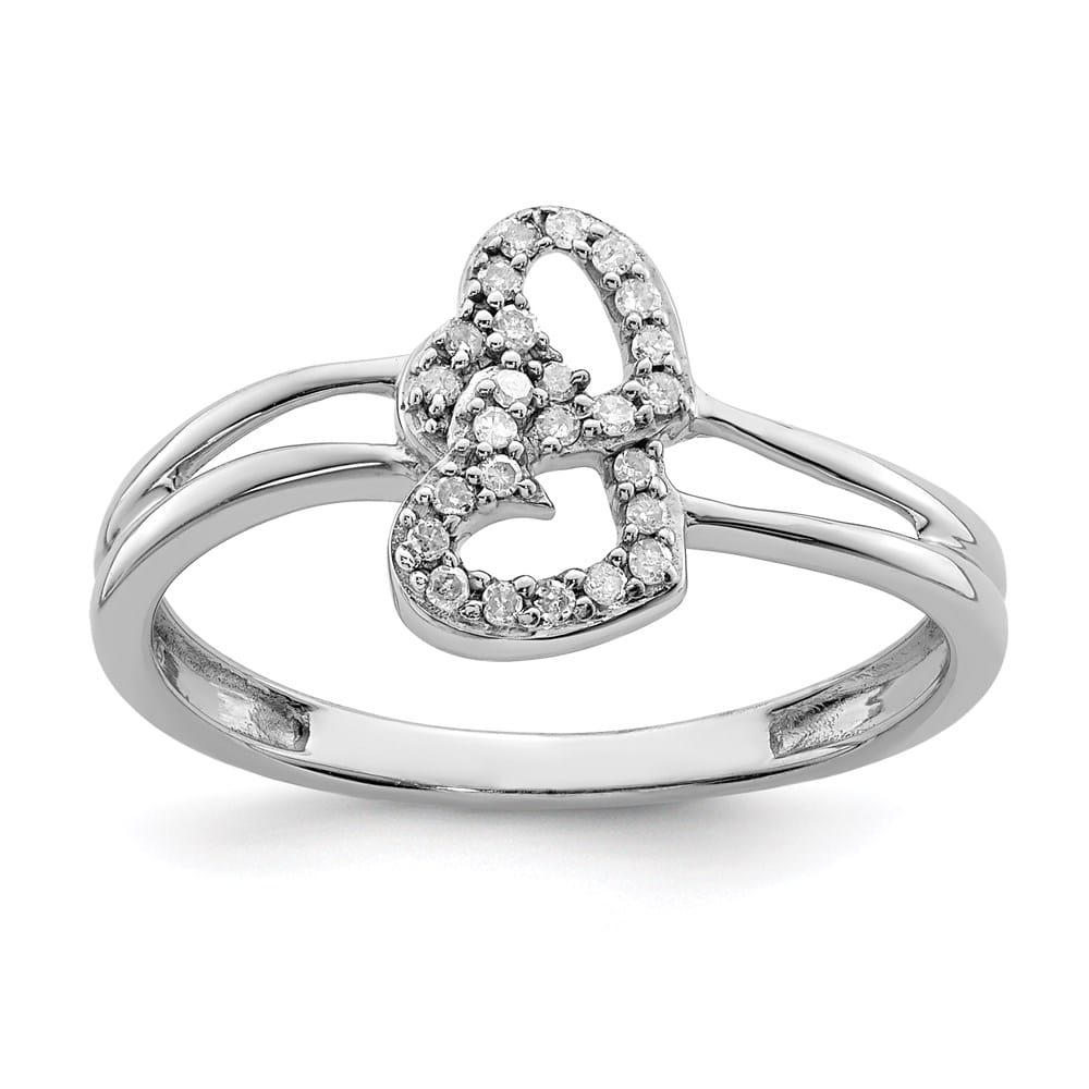 Sterling Silver 2 mm 11 mm Top 1.69 g Diamond Heart Ring