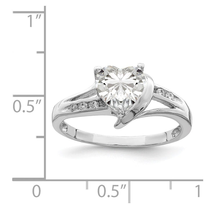 Sterling Silver 2 mm 2.16 g CZ Heart Ring