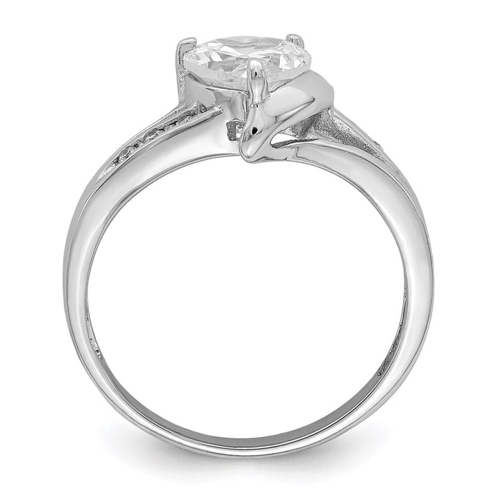 Sterling Silver 2 mm 2.16 g CZ Heart Ring