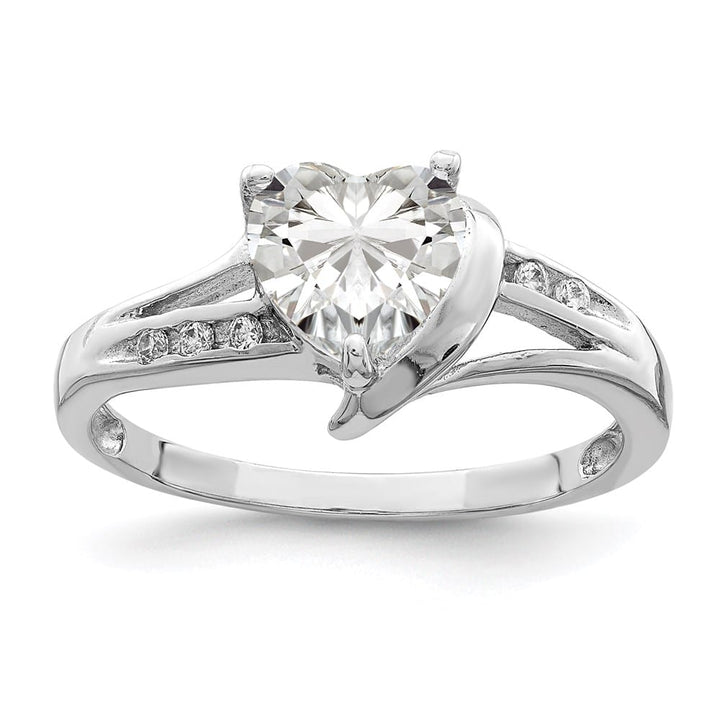 Sterling Silver 2 mm 2.16 g CZ Heart Ring