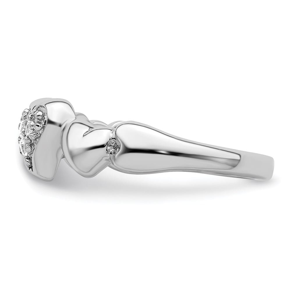 Sterling Silver 2 mm 2.50 g CZ Heart Ring Ladies Stock Size 8 Ring Are Refundable