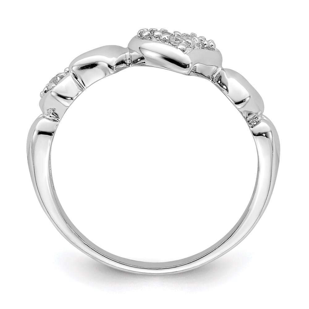 Sterling Silver 2 mm 2.50 g CZ Heart Ring Ladies Stock Size 8 Ring Are Refundable