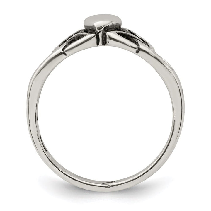 Sterling Silver 2 mm 2.64 g Antiqued Claddagh Ring
