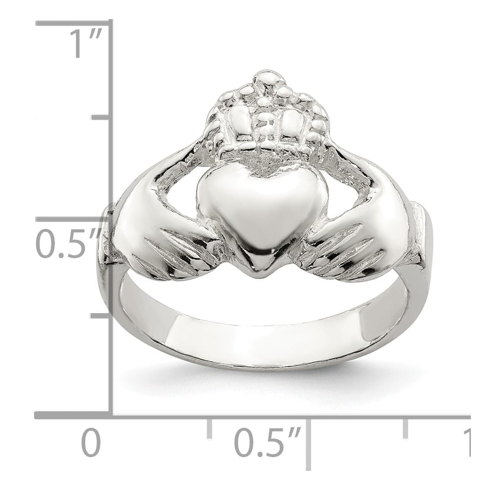 Sterling Silver 2 mm 3.38 g Claddagh Ring