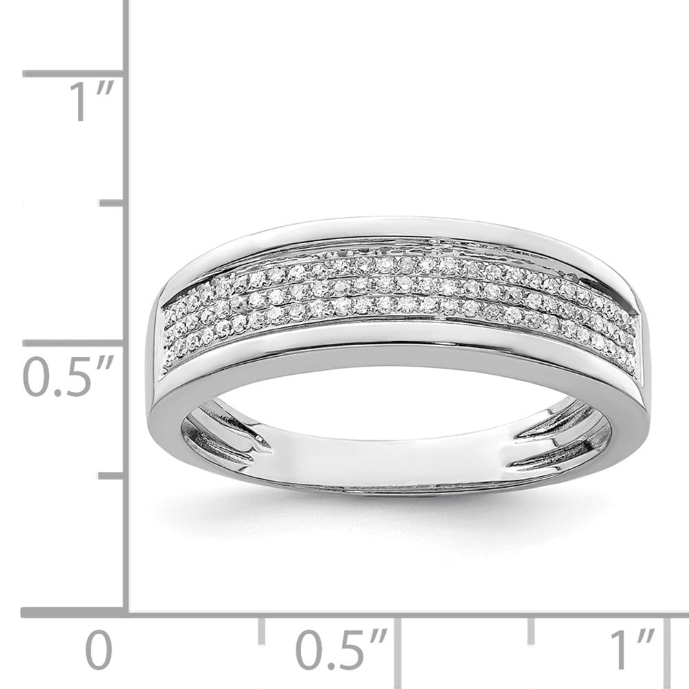 Sterling Silver 2 mm 3.60 g Diamond Men's Band