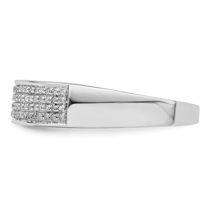 Sterling Silver 2 mm 3.60 g Diamond Men's Band