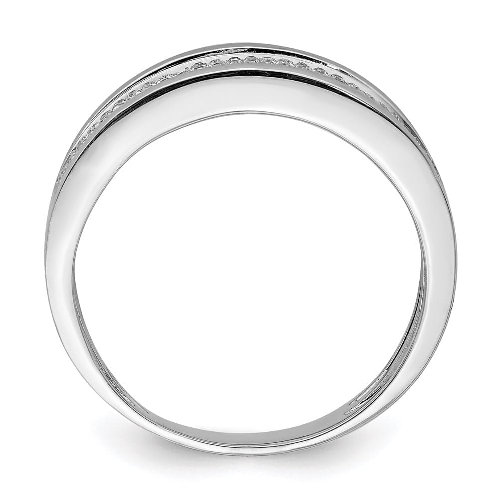 Sterling Silver 2 mm 3.60 g Diamond Men's Band