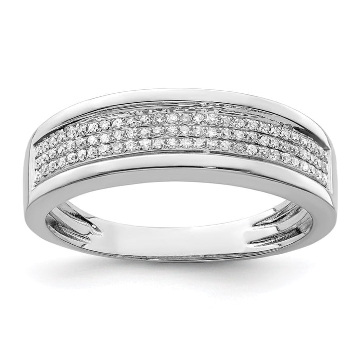 Sterling Silver 2 mm 3.60 g Diamond Men's Band