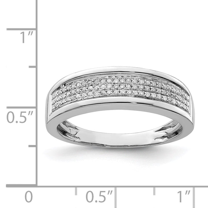 Sterling Silver 2 mm 3.67 g Diamond Men's Band