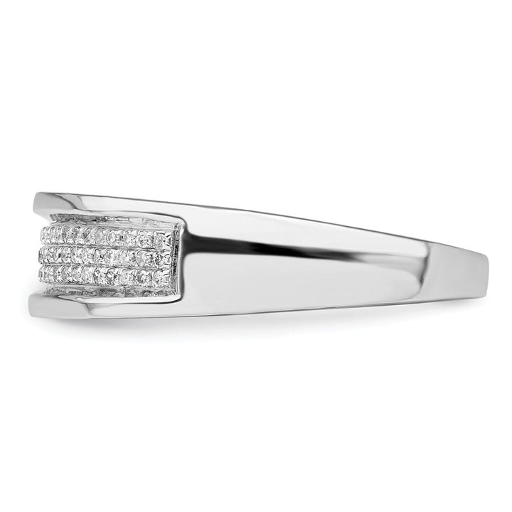 Sterling Silver 2 mm 3.67 g Diamond Men's Band