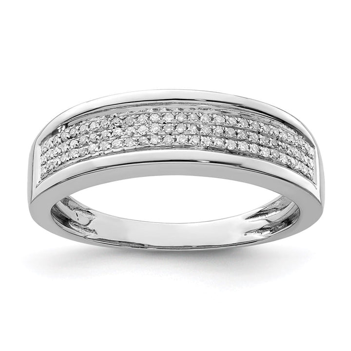 Sterling Silver 2 mm 3.67 g Diamond Men's Band