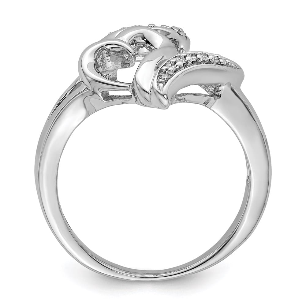 Sterling Silver 2 mm 4.08 g Diamond Heart Ring Ladies Stock Size 8 Ring Are Refundable