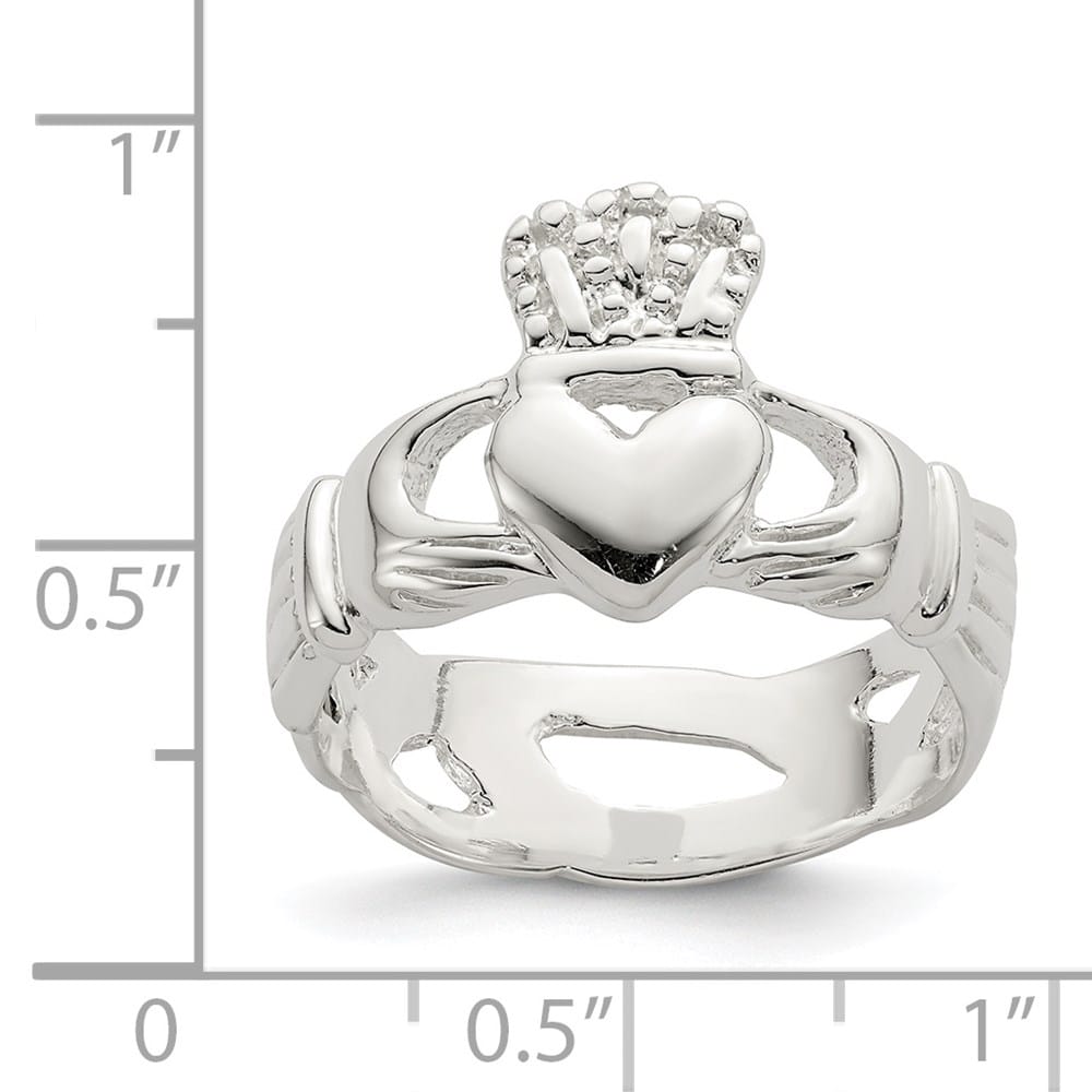 Sterling Silver 2 mm 5.31 g Claddagh Ring