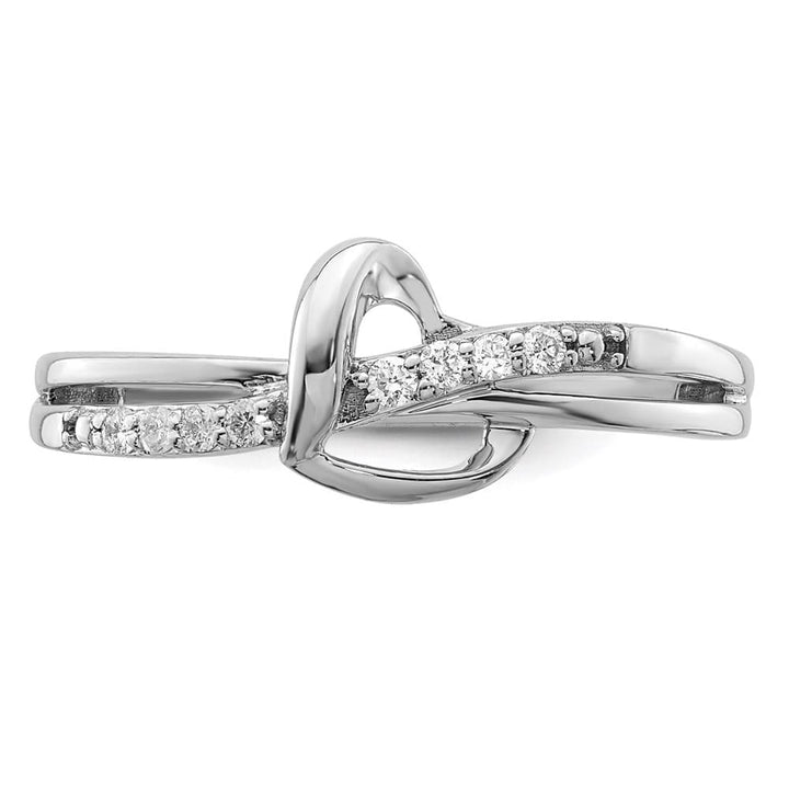 Sterling Silver 2 mm 7 mm Top 1.49 g Diamond Heart Ring