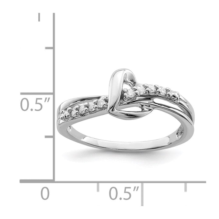 Sterling Silver 2 mm 7 mm Top 1.49 g Diamond Heart Ring