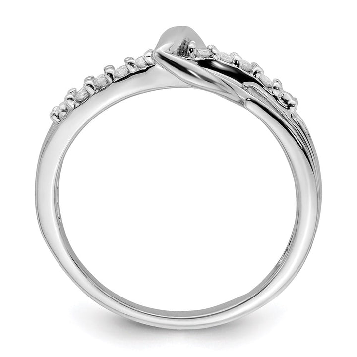 Sterling Silver 2 mm 7 mm Top 1.49 g Diamond Heart Ring