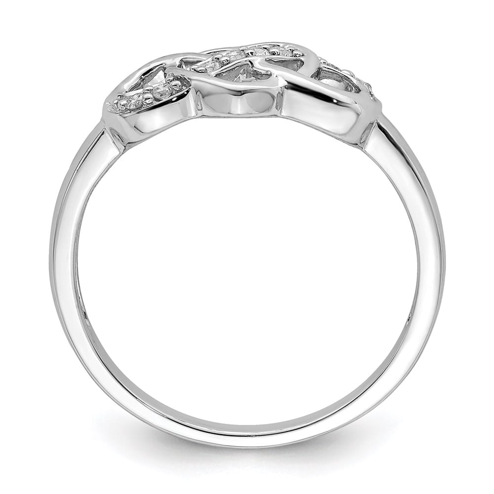 Sterling Silver 2 mm 7 mm Top 1.98 g Diamond Heart Ring