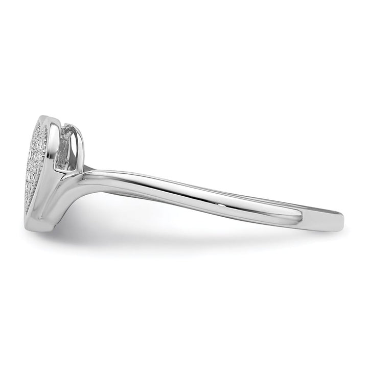 Sterling Silver 2 mm 8 mm Top Diamond Heart Ring