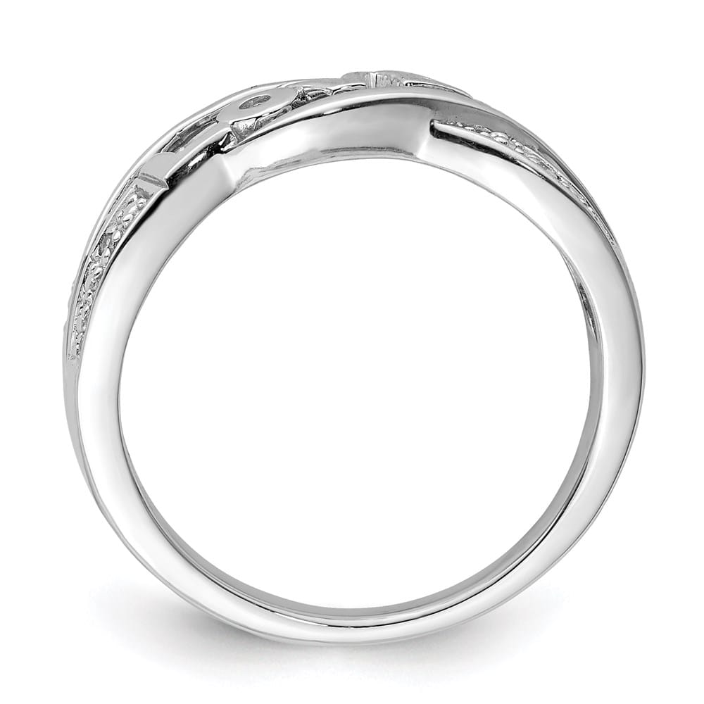Sterling Silver 2 mm Diamond Love Ring