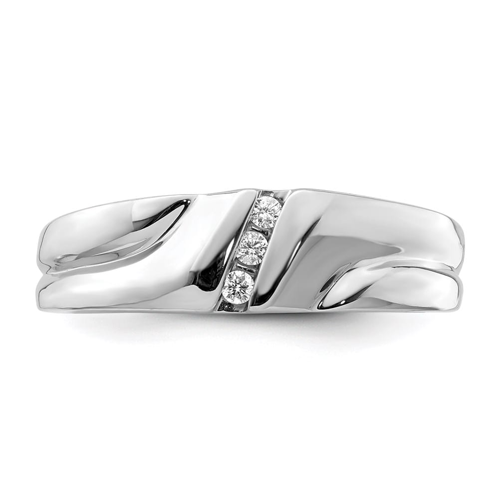 Sterling Silver 2 mm Diamond Men's Ring