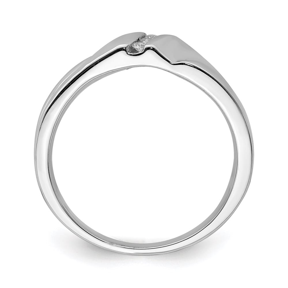 Sterling Silver 2 mm Diamond Men's Ring