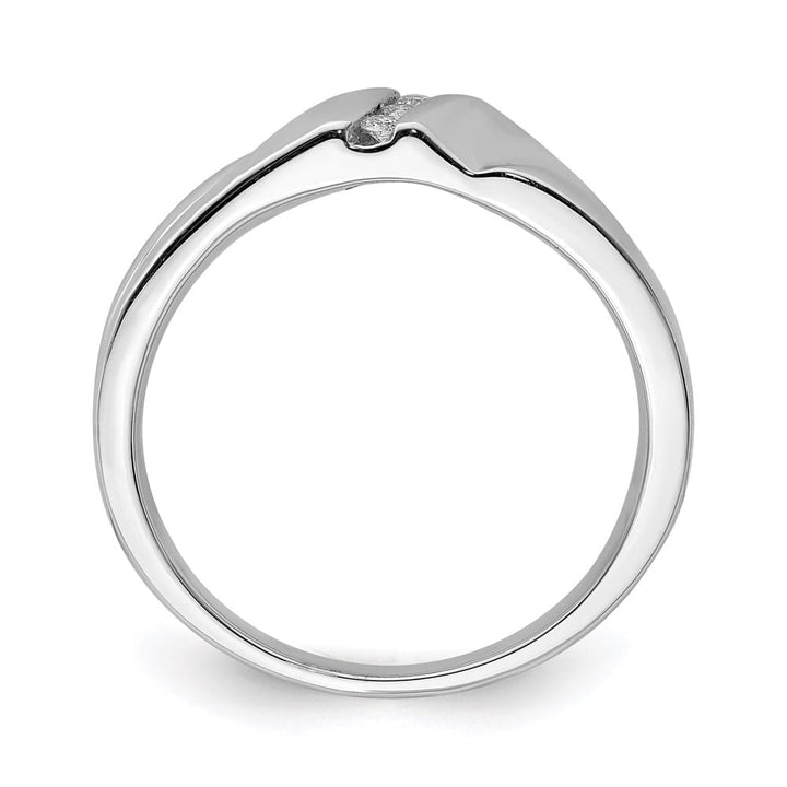 Sterling Silver 2 mm Diamond Men's Ring