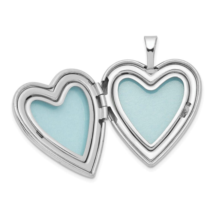 Sterling Silver 20mm D.C. Footprints Heart Locket Pendant