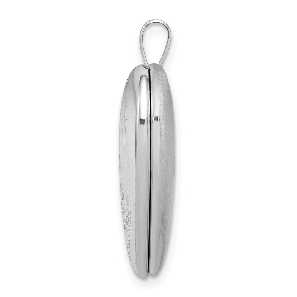Sterling Silver 20mm D.C. Footprints Heart Locket Pendant