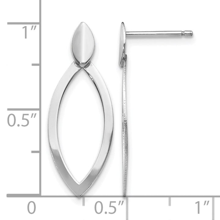 Sterling Silver 25.25mm Polished Post Dangle Earrings