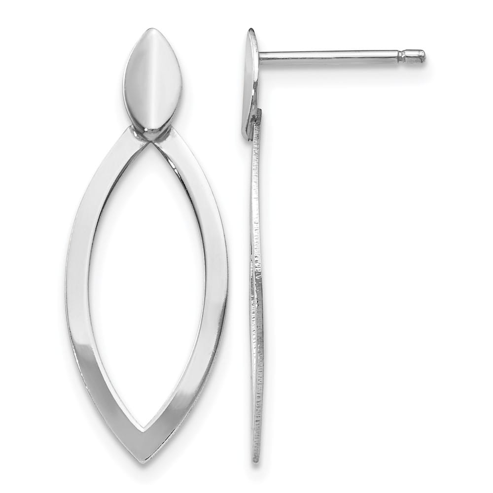 Sterling Silver 25.25mm Polished Post Dangle Earrings