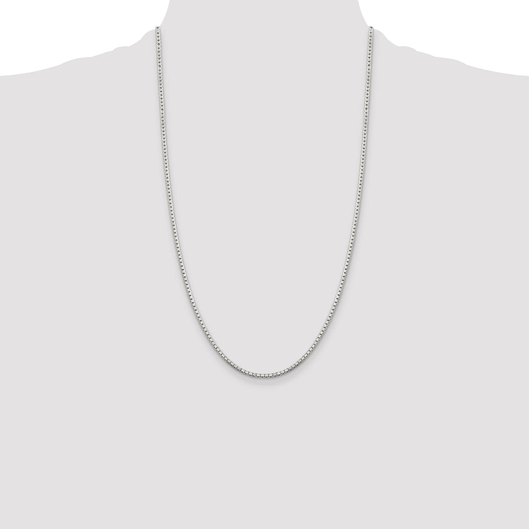Sterling Silver 2mm 8 Sided Box Chain 26 Inch