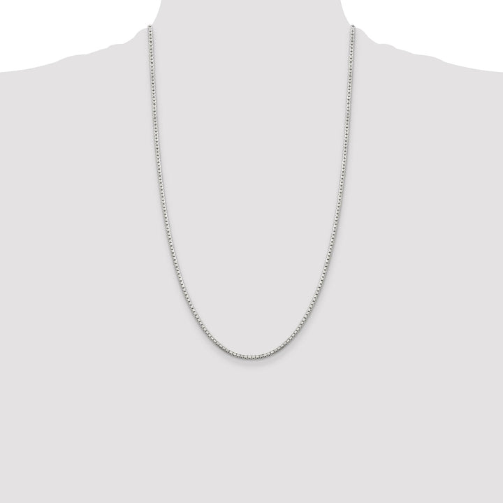 Sterling Silver 2mm 8 Sided Box Chain 26 Inch