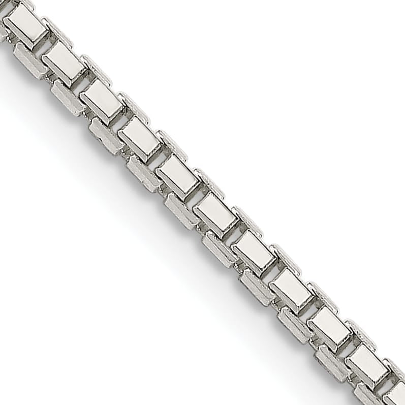 Sterling Silver 2mm 8 Sided Box Chain 26 Inch